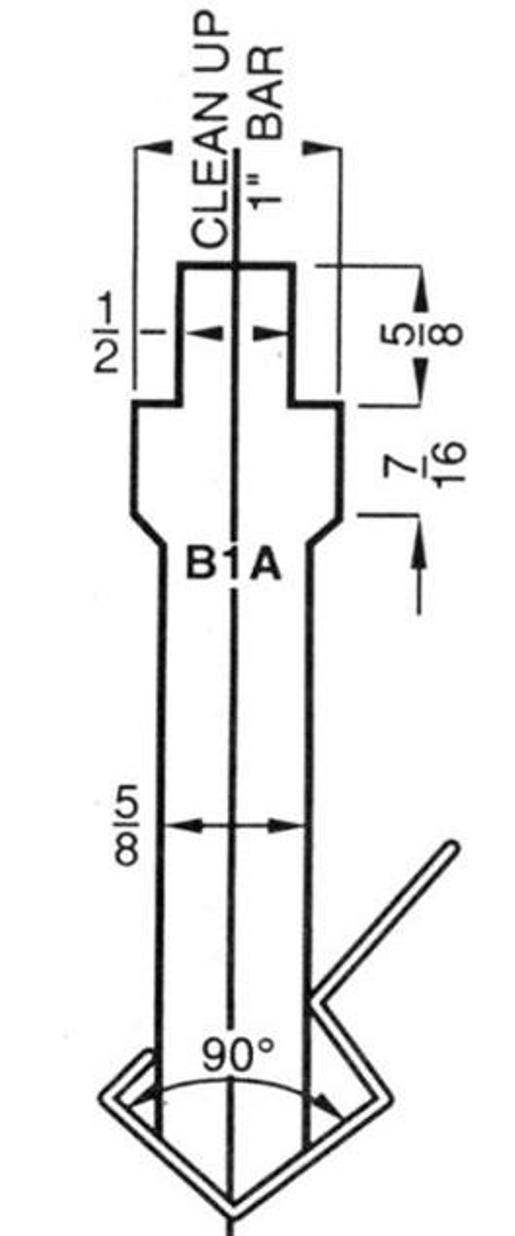 Press Brake 90° Punch, .06" Radius Assorted Lengths Norman Machine Tool