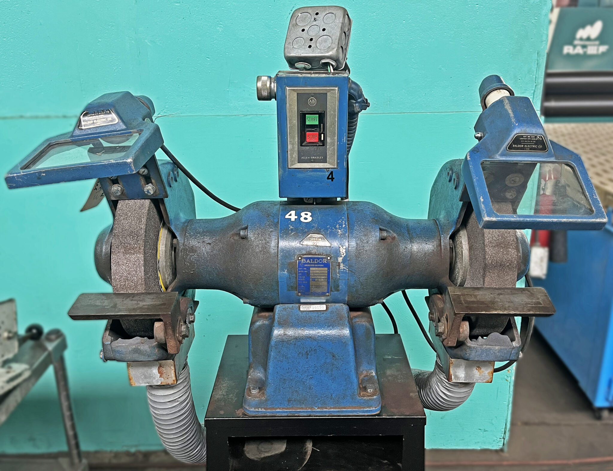 Baldor 12" Industrial Grinder with Grit Grabber Dust Collector Base