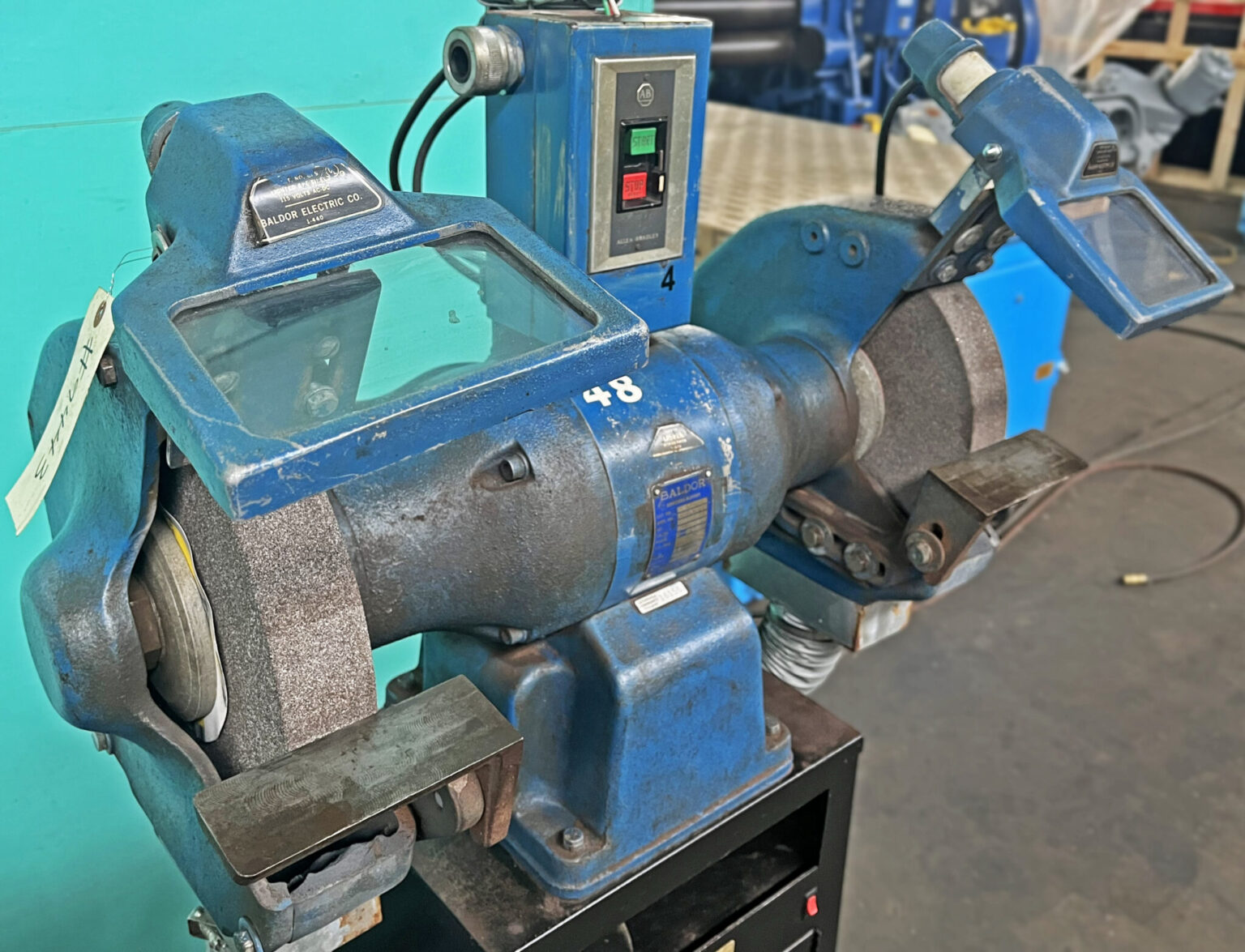 Baldor 12" Industrial Grinder with Grit Grabber Dust Collector Base