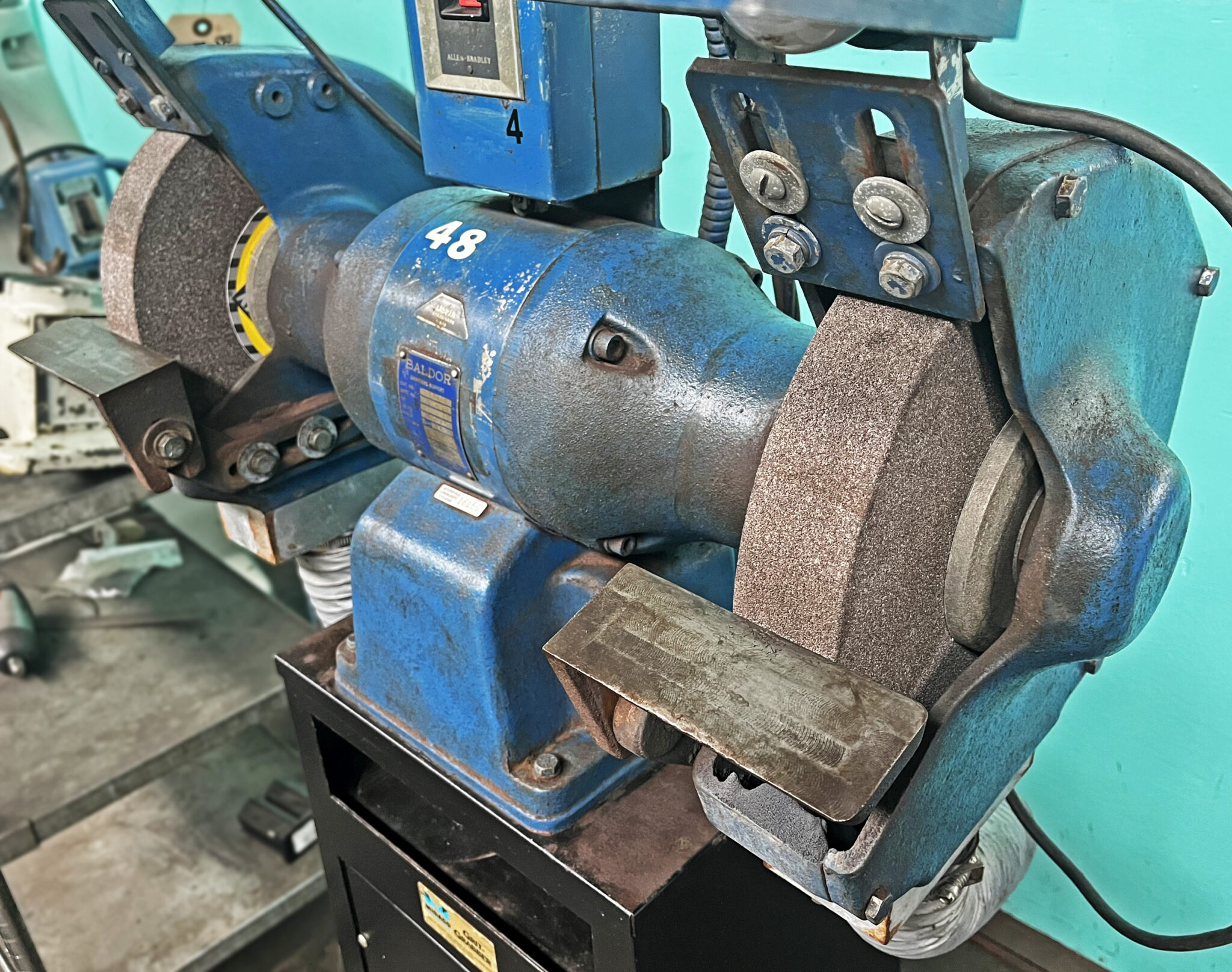 Baldor 12" Industrial Grinder with Grit Grabber Dust Collector Base