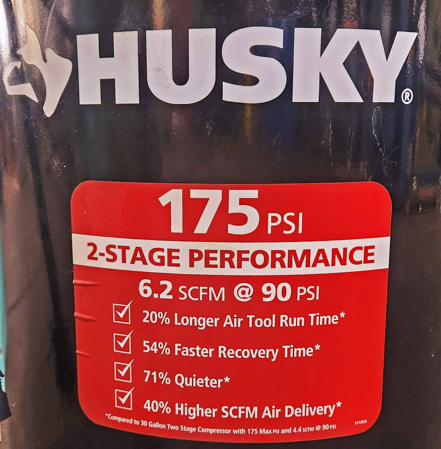 Husky 30 Gallon 175 PSI Portable Vertical Electric Air Compressor ...