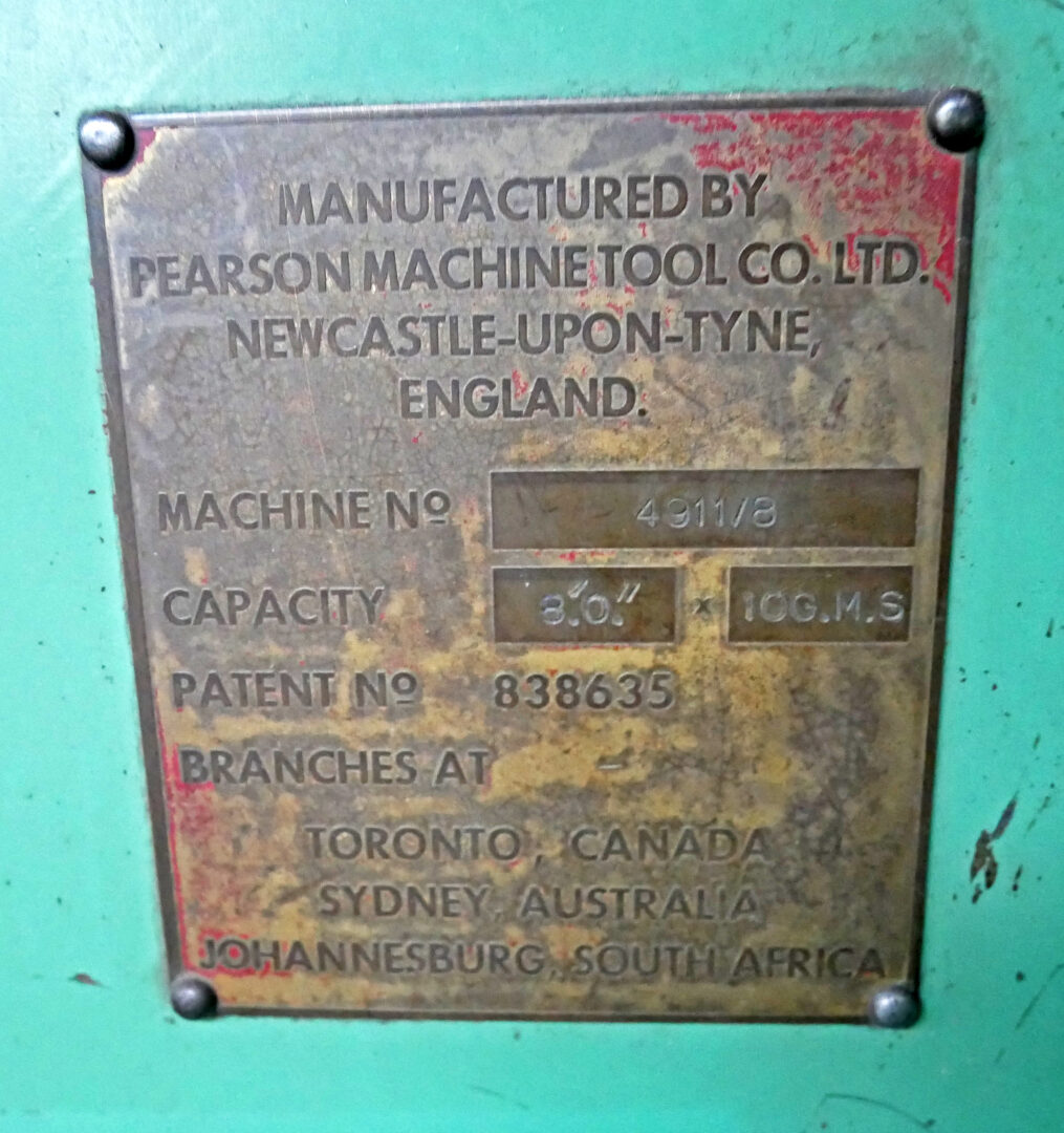 Pearson 8' x 1/8" 'TX' Guillotine Shear, 8018 - Image 7