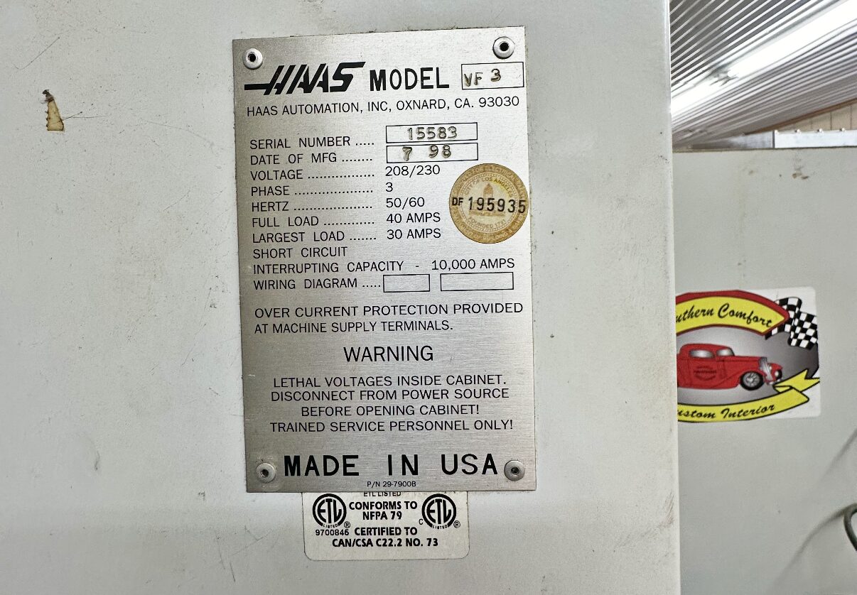Haas VF3 Vertical CNC Machining Center - Image 7