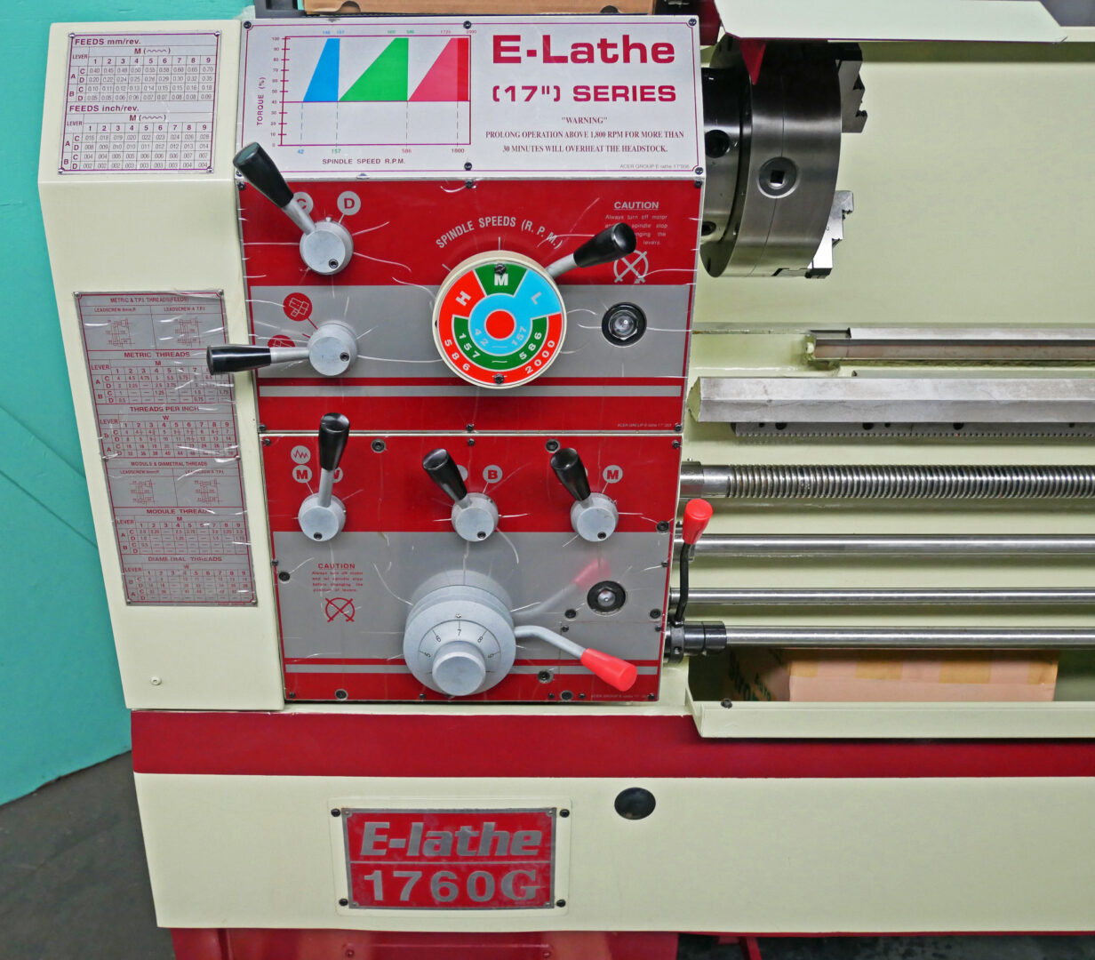 Acer 17" x 60" Precision Inverter Engine E-Lathe with Newall 2-Axis DRO, 1760G - New, In Stock, & Ready to Ship! - Image 4